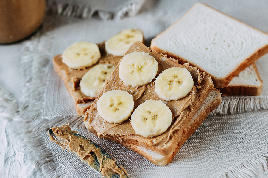 peanut butter and banana sandwiches