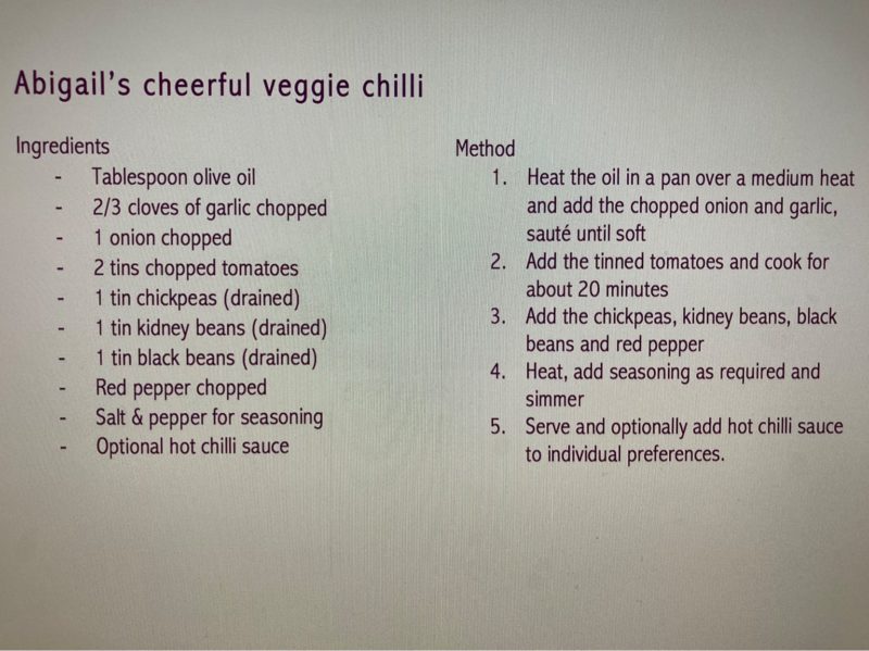 Cheerful Veggie Chilli by Abigail