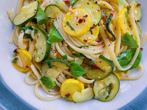 Courgette Spaghetti with Lemon, Chilli & Garlic - MFM