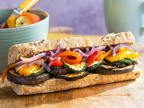 Rainbow Veggie Baguette Recipe, Sandwich Recipes