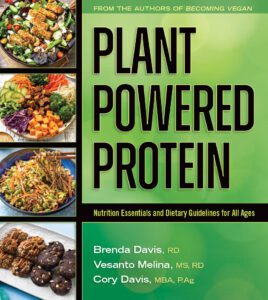 Front cover of 'Plant Powered Protein' by Brenda Davis, Vesanto Melina and Cory Davis